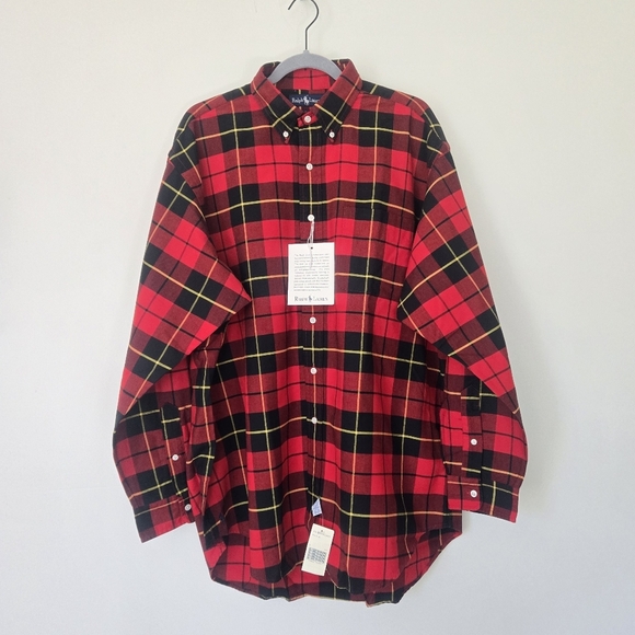 NWT Mens Polo Ralph Lauren The Big Oxford Plaid Button Down Shirt Large - Picture 1 of 8